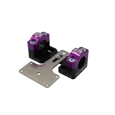Pontets rigidificateurs alu noir/violet KRM Pro ride alu pour guidon Ø28.6mm