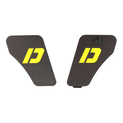 Porte boîte à outils Doppler pour Peugeot 103 MVL/SP - réservoir 3,7 L - Noir Effet Carbone/Jaune