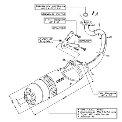 Pot d'échappement Leovince Touring 100 cc Booster Nitro 99-02