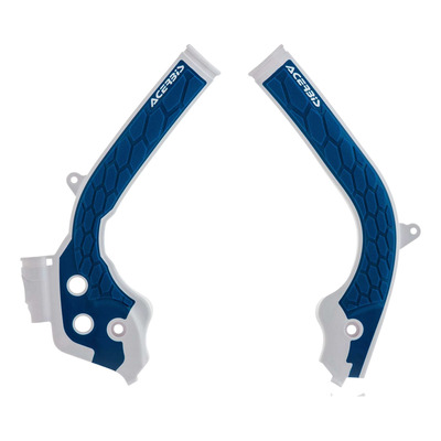Protections de Cadre ACERBIS X-GRIP Blanc / Bleu – Husqvarna TE / FE 17-19