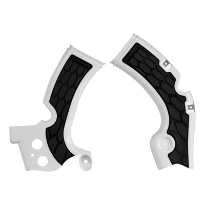 Protections de Cadre ACERBIS X-GRIP Blanc / Noir - Kawasaki 450 KXF 09-18