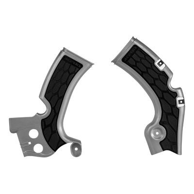 Protections de Cadre ACERBIS X-GRIP Gris Argent / Noir – Kawasaki 450 KXF 09-18
