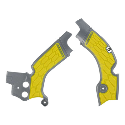 Protections de Cadre ACERBIS X-GRIP Gris Argent / Jaune - Suzuki 450 RMZ 08-17