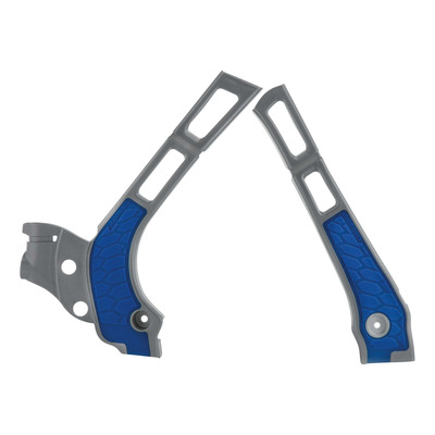 Protections de Cadre ACERBIS X-GRIP Gris Argent / Bleu - Yamaha 125 / 250 YZ 06-26