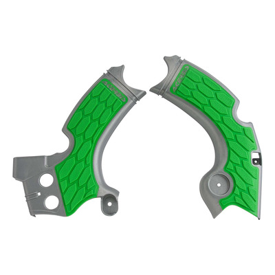 Protections de Cadre ACERBIS X-GRIP Gris Argent / Vert - Kawasaki 250 KXF 15-20