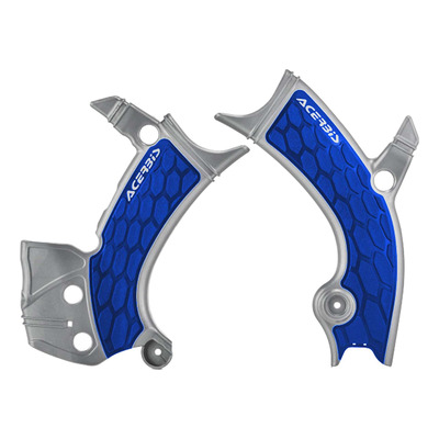 Protections de Cadre ACERBIS X-GRIP Gris Argent / Bleu – Yamaha 450 YZF 18-22