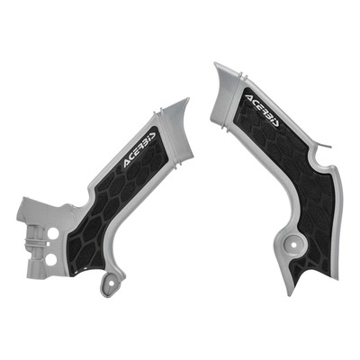 Protections de Cadre ACERBIS X-GRIP Gris Argent / Noir – Kawasaki 250 KX / KX-X 21-24