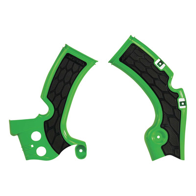 Protections de Cadre ACERBIS X-GRIP Vert / Noir - Kawasaki 450 KXF 09-18