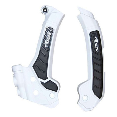 Protections de Cadre Rtech Bi-Matière Blanc / Noir pour Husqvarna TC/FC 23-24