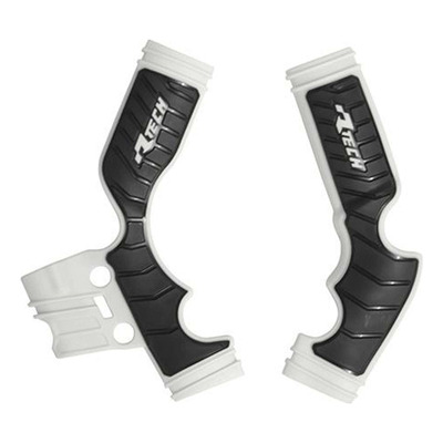 Protections de Cadre Rtech Bi-Matière Blanc / Noir pour 85cc KTM / Gasgas / Husqvarna
