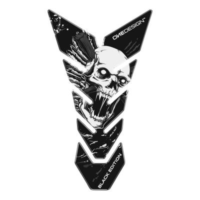 Protège réservoir Onedesign Black Edition Skull 4 noir/blanc