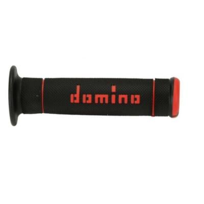 Revêtements de poignées Domino A240 Trial 125mm - Noir/Rouge