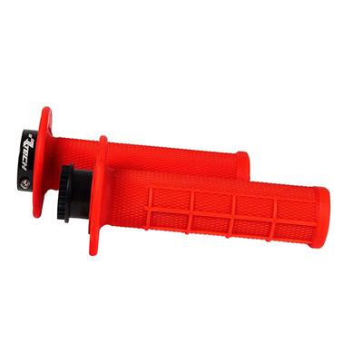 Revêtements de Poignées RTECH R20 Semi-Gaufré Lock-On Rouge Fluo pour Beta de 125cc à 530cc