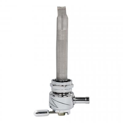 Robinet essence Pingel Power-Flo rond poli entrée 22mm sortie 5/16’’ vers l’arrière chrome