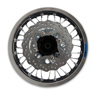 Jante arrière complète YCF - Factory aluminium - 12 pouces / 5trous - Argent/Noir