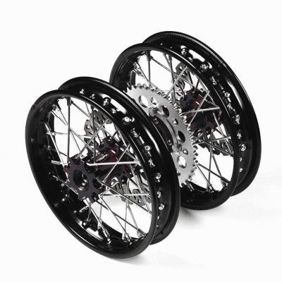Jante arrière complète YCF - Factory aluminium - 10 pouces / 4trous - Noir/Noir