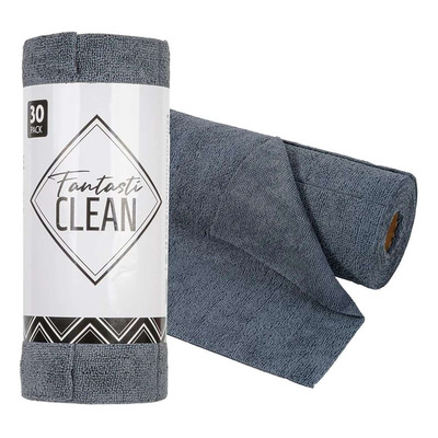 Rouleau de 30 chiffons microfibres prédécoupés Fantasti CLEAN