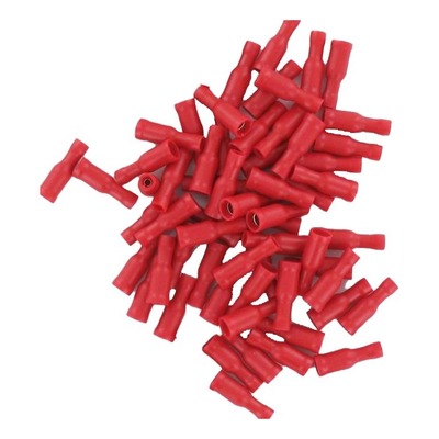 Sachet de 100 cosses ronde isolée femelle section de fil 0,25 à 1,5mm2 fiche Ø 4mm