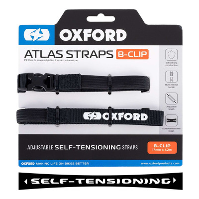 Sangles Oxford Atlas boucle clips 17mm x 1,2m noir