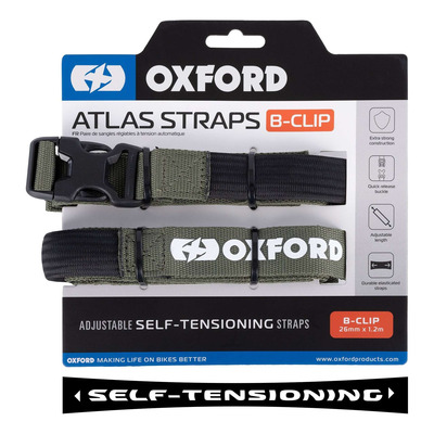 Sangles Oxford Atlas boucle clips 26mm x 1,2m kaki
