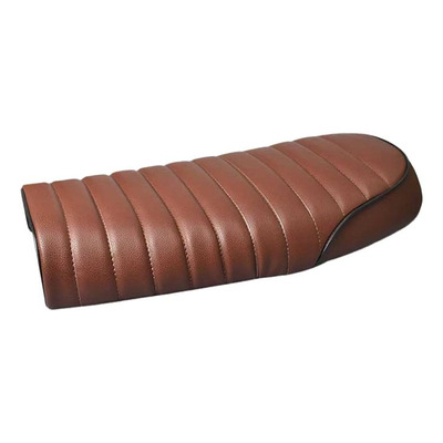 Selle Brazoline Scrambler 2 marron coutures droites marrons liserets noirs