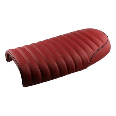 Selle Brazoline Scrambler 2 marron/rouge coutures droites marrons/rouge liserets noirs