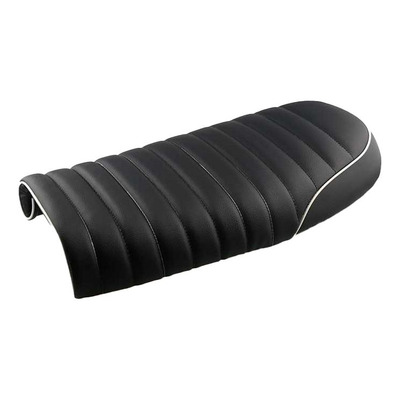 Selle Brazoline Scrambler 2 noire coutures droites noires liserets blancs
