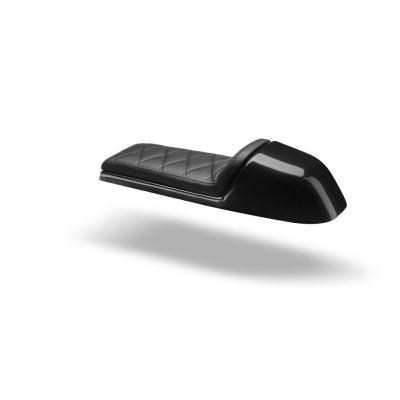 Selle café racer C. Racer SCR3 cuir synthétique noir coque noire