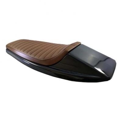 Selle café racer / flat track C. Racer SCR4 marron foncé coutures droites noires