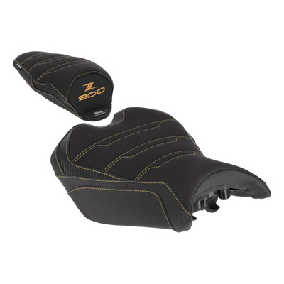 Selle confort complète Bagster SIT'N GO kawasaki Z 900 25-26 noir/nubuk/carbone avec broderie Or