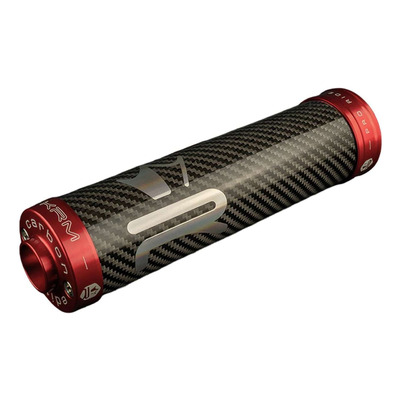 Silencieux d’échappement en Carbone holographique et rouge KRM Pro Ride 70-90cc