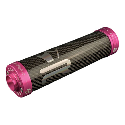 Silencieux d’échappement en Carbone holographique et rose KRM Pro Ride 70-90cc