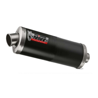 Silencieux universel Mivv Oval Big inox noir Ø55 coté droit