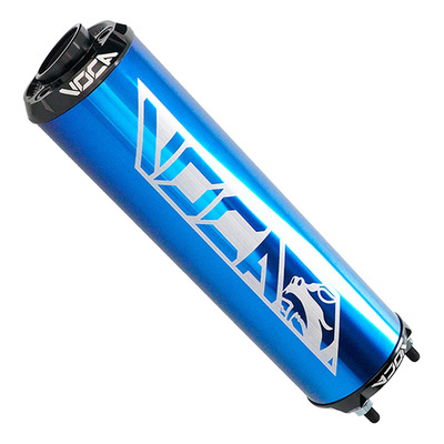 Silencieux Voca Racing alu bleu embout de sortie anodisée noir moto 50 cc