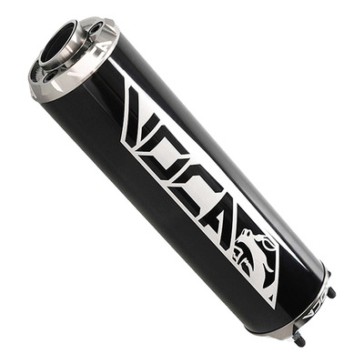 Silencieux Voca Racing alu noir embout de sortie anodisée gris moto 50 cc