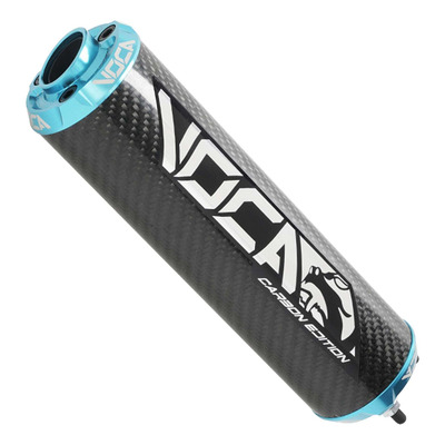 Silencieux Voca Racing Bestia Carbon embouts anodisés cyan