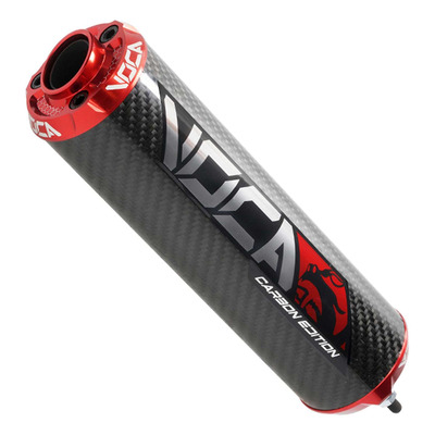 Silencieux Voca Racing Bestia Carbon embouts anodisés rouge