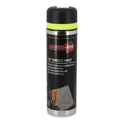 Spray peinture traçage Ambro-Sol jaune fluo 500ml 360°