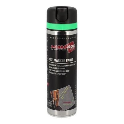 Spray peinture traçage Ambro-Sol vert fluo 500ml 360°