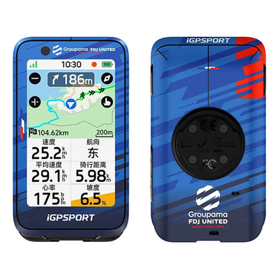 Sticker compteur GPS vélo IGPSport Groupama FDJ United pour BiNavi Air