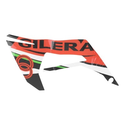 Sticker déco d’aile gauche noir et rouge 2H003072 pour Gilera 50 SMT 18-