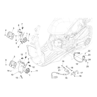Support de bobine d'allumage d'origine 1A019304 Piaggio Zip 50 4t 2021-24