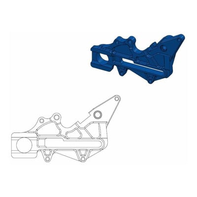 Support de déport d’étrier de frein AR bleu (220mm) Moto-Master pour GAS GAS MC 250 22-23