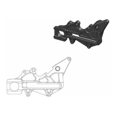 Support de déport d’étrier de frein AR noir (220mm) Moto-Master pour GAS GAS MC 250 22-23