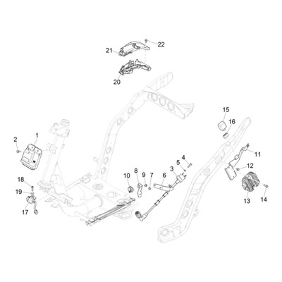 Support de régulateur de tension d'origine 1B004958 Piaggio Zip 50 4t 2018-24