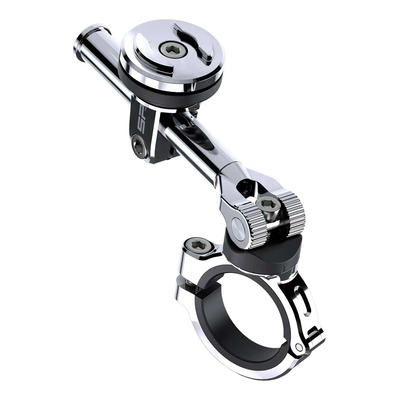 Support téléphone SP Connect Mount 3D SPC+ chromé pour guidon moto Ø 32 mm