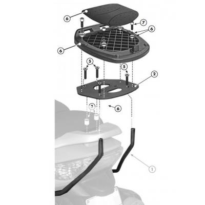 Support top case Givi Monolock Kymco Xciting R 300i-500i 09-14