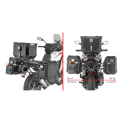 Supports de valises Givi ONE-FIT(PLO) pour système Monokey Cam-Side moto Morini X-Cape 700 25-26