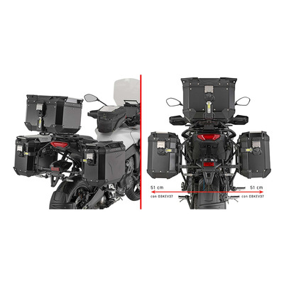Supports de valises latérales Givi ONE-FIT(PLO) pour Monokey Cam-Side Yamaha Tracer 9/GT/GT+ 25-26
