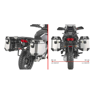 Supports de valises latérales Givi PL ONE-FIT pour système Monokey Cam-Side Moto Guzzi Stelvio 24-26